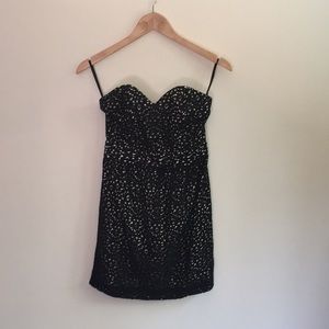 Urban Outfitters Black Crochet Strapless Dress